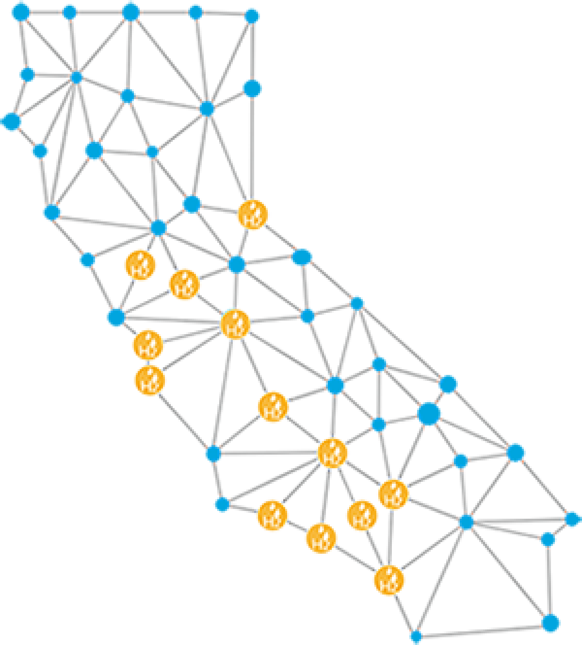 California H2 stations grid