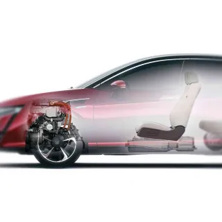 Cutaway image of a car